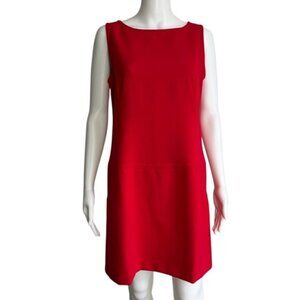 LOFT Red Sleeveless Shift Dress - Size 8